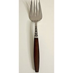 EKCO Eterna Canoe Muffin Meat Serving Fork Stainless Flatware Large MCM